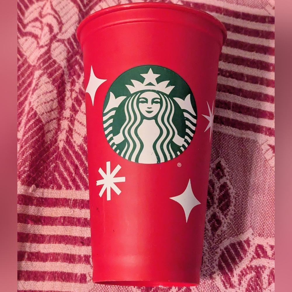 Starbucks 25 Years Red Holiday 2022 Reusable Coffee Tea Plastic Cup 16oz